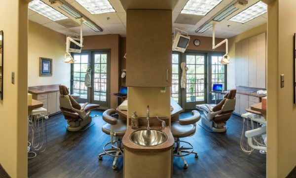 A treatment room with its window on the courtyard